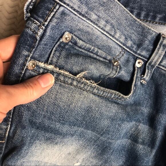 Bullhead Light Wash Skinny Boyfriend Jeans Womens 27 Blue Denim Distressed - Picture 10 of 10